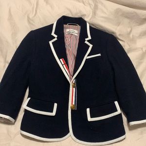 Neiman Marcus Navy Tweed Blazer